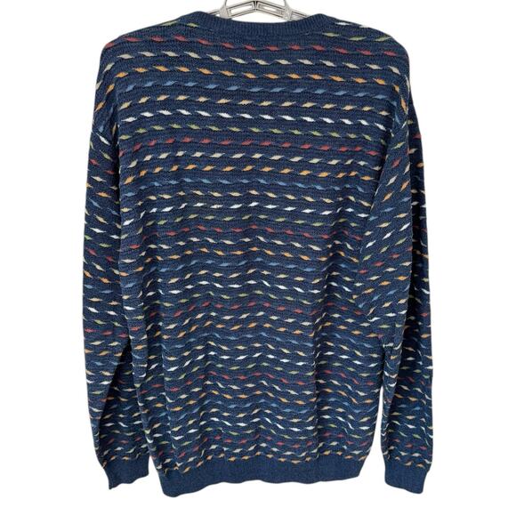 Vintage TRICOTS ST RAPHAEL Sweater Mens S Blue Pullover Textured Grandpacore - Picture 2 of 6